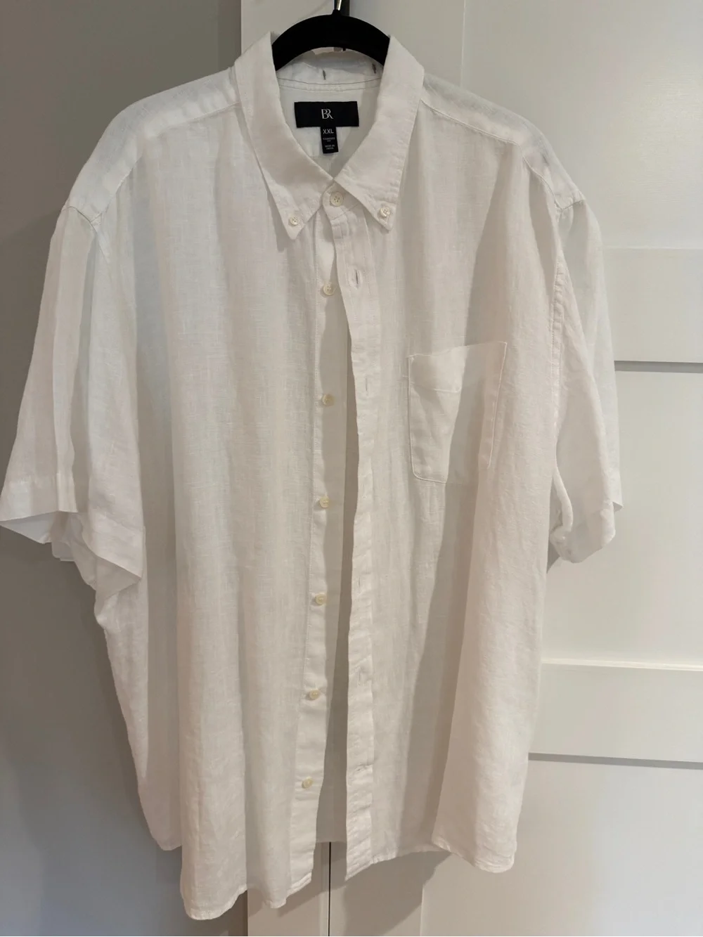 Banana Republic Standard-Fit Linen Short-Sleeve Shirt,in White, XXL